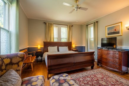 Falmouth Village Cape Cod vacation rental - 1st floor bedroom with king-sized bed & en-suite bathroom