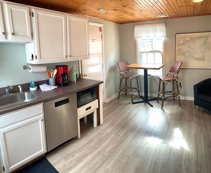 Falmouth Village Cape Cod vacation rental - Spacious kitchenette, tall kitchen table by the window