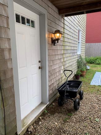 Falmouth Cape Cod vacation rental - Entrance to Garage.  Handy cart for bringing items from driveway.