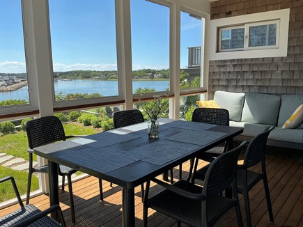 Wellfleet Cape Cod vacation rental - Our favorite space, dine on the porch, vast water views