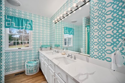 Chatham Cape Cod vacation rental - First floor full bath with Lilly Pulitzer design