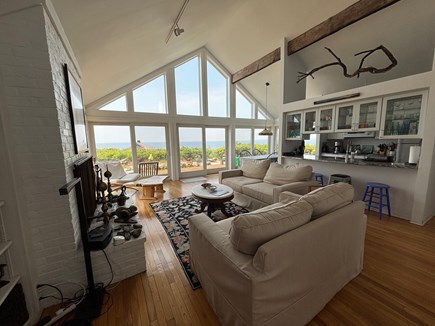 Truro Cape Cod vacation rental - Comfortable Living Room with Views Opens to Main Deck