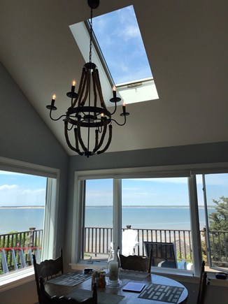 Wellfleet, Lt. Island Cape Cod vacation rental - Kitchen dining table with a view of Cape Cod bay