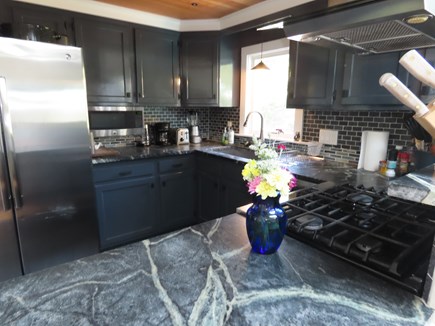 Eastham Cape Cod vacation rental - Looking into the kitchen with soapstone counters