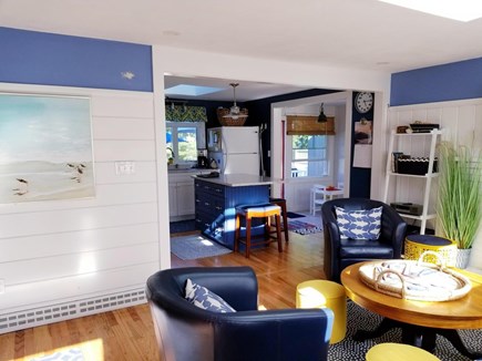 Miramar Beach House, DennisPor Cape Cod vacation rental - Entry with bench/ coat hooks as you come into open concept living