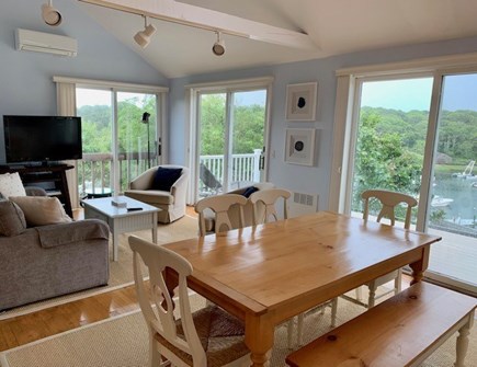 Chatham Cape Cod vacation rental - Living area with water views opening to spacious deck