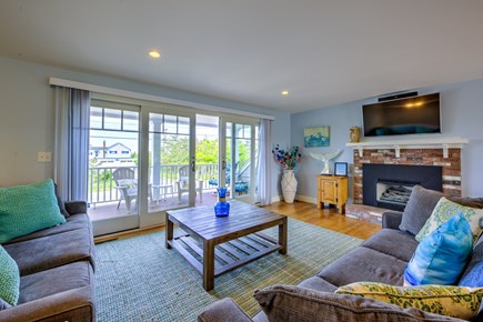 Sagamore Beach Cape Cod vacation rental - Living room with sliders to deck