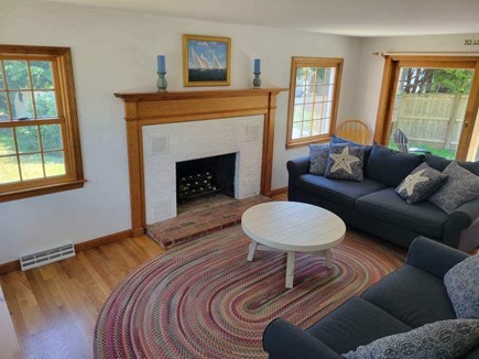 Chatham, Ridgevale Beach area Cape Cod vacation rental - Living room sliders open onto the deck