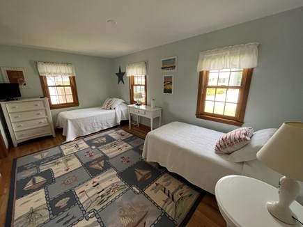 Chatham, Ridgevale Beach area Cape Cod vacation rental - First floor ensuite with two twin beds and TV