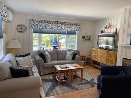 Brewster Cape Cod vacation rental - Living Room has 2 Loveseats, chair, TV and Air Conditioner