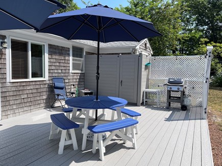 Brewster Cape Cod vacation rental - Large Private Back Deck with Picnic Table, Outdoor Shower, Grill