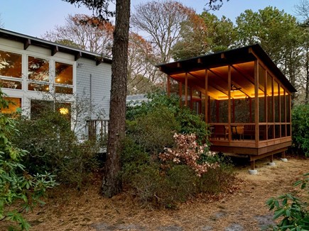 Truro Center, off Castle Road Cape Cod vacation rental - New for 2025, a screened-in porch, off the front deck.