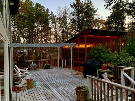 Truro Center, off Castle Road Cape Cod vacation rental - Screened-in porch, view from deck, no mosquitos!