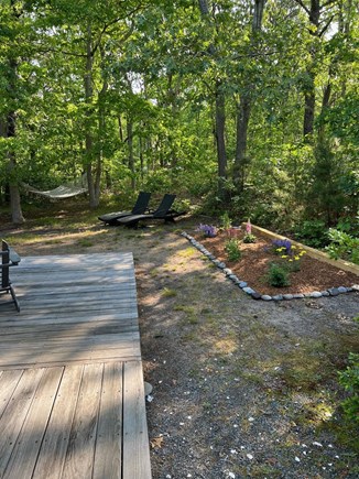 Eastham Cape Cod vacation rental - Lovely view of our back yard garden and lounge area.