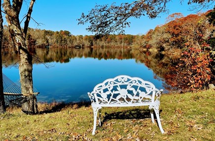 in East Falmouth, waterfront  Cape Cod vacation rental - Relax on nice bench and enjoy the view