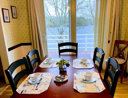 in East Falmouth, waterfront  Cape Cod vacation rental - Your view of the pond while dining!