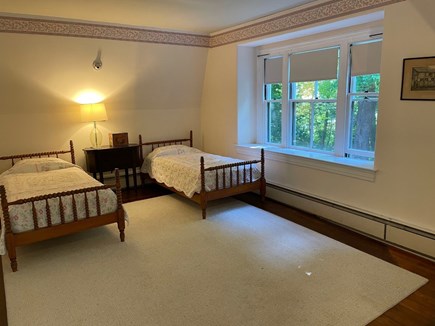 Woods Hole, Quissett Harbor Cape Cod vacation rental - This twin room has a view of the woods and is perfect for kids.