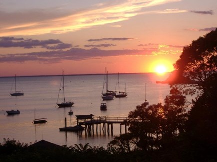 Woods Hole, Quissett Harbor Cape Cod vacation rental - You'll enjoy the sunset while gathering on the porch each night.