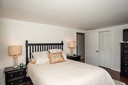 Dennis, Mayflower Beach Cape Cod vacation rental - Bedroom #4 Queen size bed with TV (Upstairs on left side)
