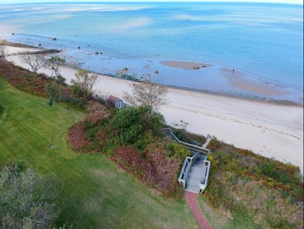 Brewster, Sears Point Community Cape Cod vacation rental - Drone Shot of Private Beach