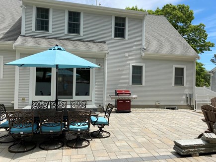 West Yarmouth (Seagull Beach) Cape Cod vacation rental - New 2021 patio with built-in gas fire pit.