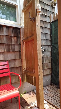 Yarmouth Cape Cod vacation rental - Enclosed outdoor shower with changing area.