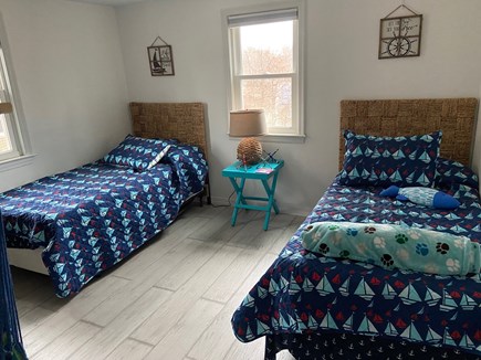 West Yarmouth Cape Cod vacation rental - Bedroom 2 - Two twin beds - Anchor Room with Swing Char