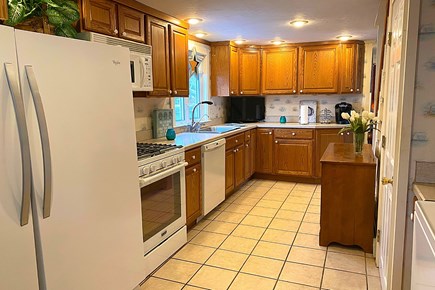 Dennis Port Cape Cod vacation rental - Kitchen with Full Size Freezer and Fridge.