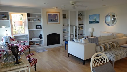 Wellfleet Cape Cod vacation rental - Living room with doors to deck.