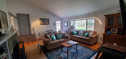 Wellfleet Cape Cod vacation rental - Open Living Room with cathedral ceilings, dining area, A/C