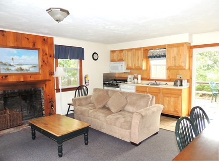 West Dennis Cape Cod vacation rental - Living room and kitchen open floorplan