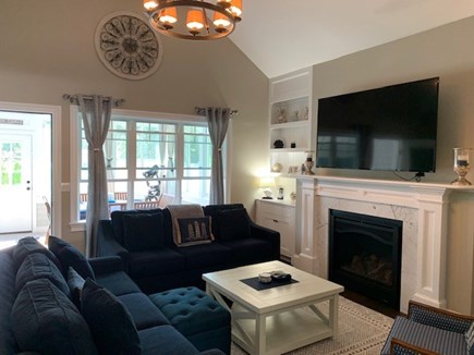 Sagamore Beach Cape Cod vacation rental - Living Room with Gas Fireplace