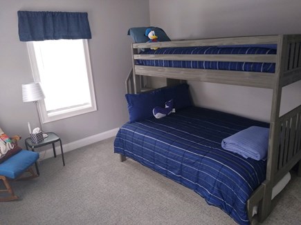 Dennis Cape Cod vacation rental - Roomy bunk room-top twin over full size and twin trundle.