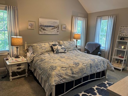 Dennis Cape Cod vacation rental - Principle bedroom with king-size bed and cathedral ceilings.