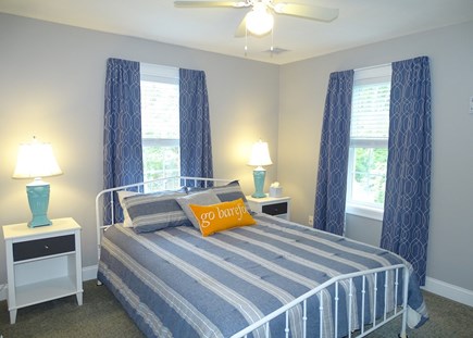 Dennis Cape Cod vacation rental - Queen bedroom upstairs overlooking backyard 