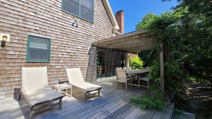 Wellfleet Cape Cod vacation rental - Lovely deck with outdoor shower, chaise lounge chairs and table