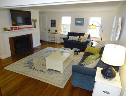East Falmouth Cape Cod vacation rental - Spacious, comfortable living room with large flat-screen TV.
