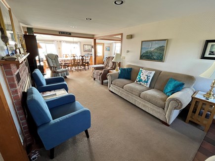 Eastham Cape Cod vacation rental - Living room flows into the dining room area.