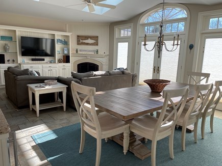 Yarmouth Port Cape Cod vacation rental - Sunroom View 1 with large dining table