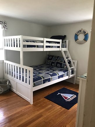 West Dennis Cape Cod vacation rental - Bedroom #2 with a full on the bottom and twin on top