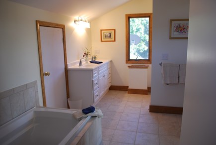 North Truro Cape Cod vacation rental - Master Bath (tub and shower)