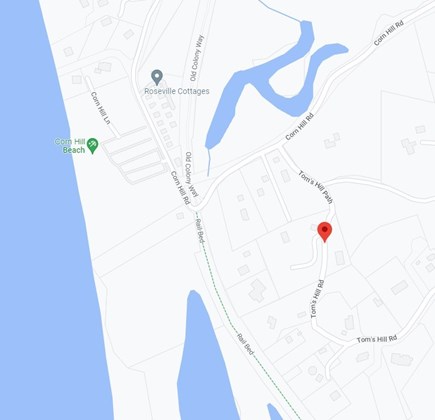 Truro Cape Cod vacation rental - Toms Hill Path - Corn Hill Beach - Map