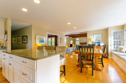 East Sandwich Cape Cod vacation rental - Kitchen island seating & informal dining table
