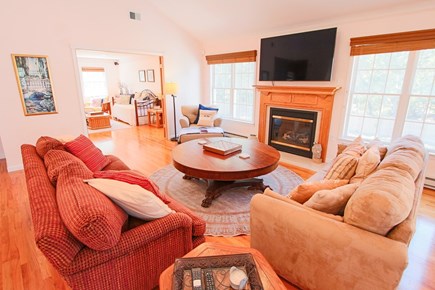 Truro Cape Cod vacation rental - Second Floor Living Space with gas Fireplace
