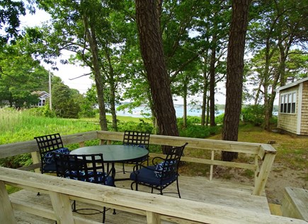 Bass River, West Dennis Cape Cod vacation rental - Private deck on side of house, water views