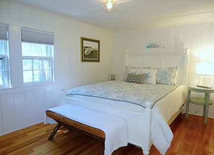 Bass River, West Dennis Cape Cod vacation rental - Queen bedroom with TV, bathroom