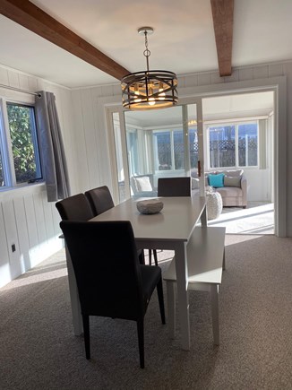 Falmouth Cape Cod vacation rental - Dining room with table and chairs that comfortably seats 7.