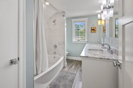 Chatham Cape Cod vacation rental - Beautiful upstairs bathroom with double sinks