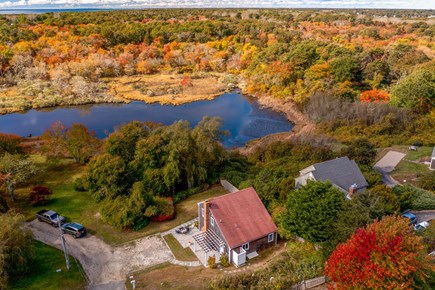 Chatham Cape Cod vacation rental - Aerial view of the home and proximity to Cedar Swamp Pond