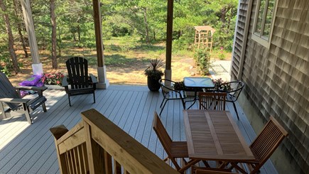 Eastham Cape Cod vacation rental - Lower Deck (with roof) next to new large outdoor shower